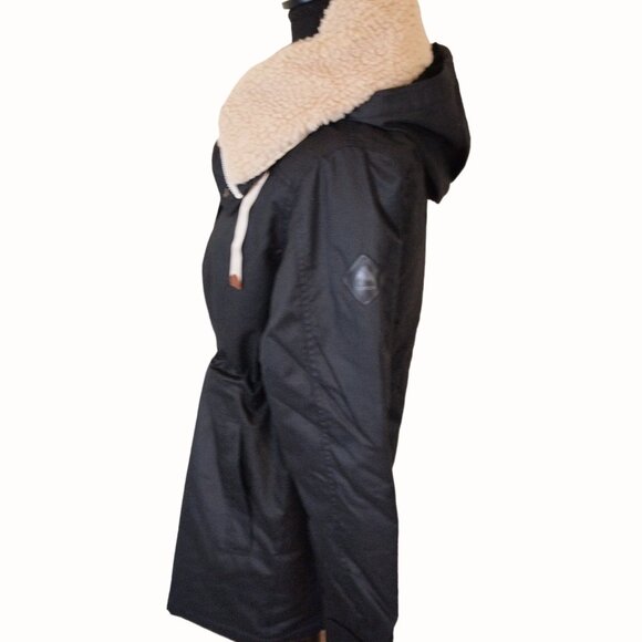 Burton Hazelton Hooded Jacket Womens Sherpa Fleece Collar True Black Size XS - Picture 5 of 13